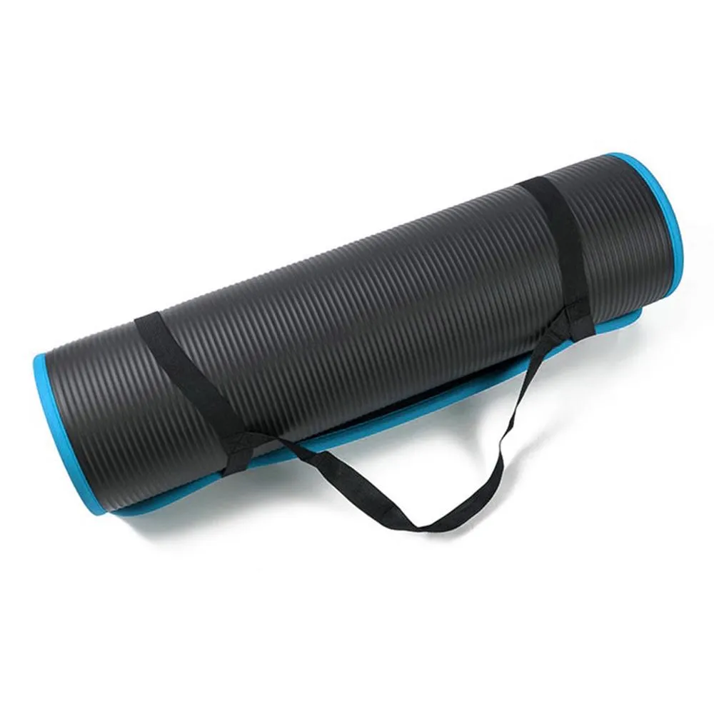 12mm NBR Trim Yoga Mats Thick Exercise Mat - Blue