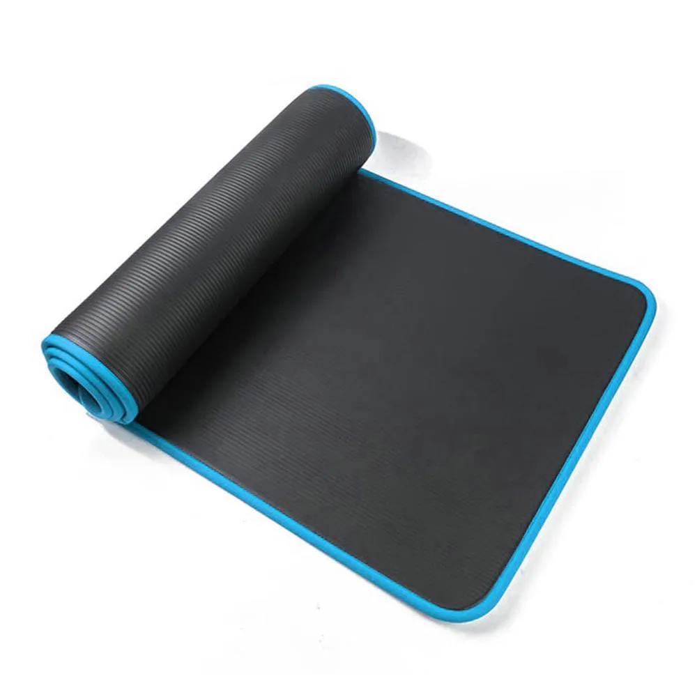 12mm NBR Trim Yoga Mats Thick Exercise Mat - Blue