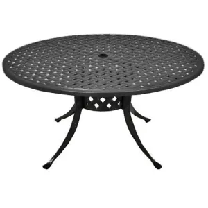 42" Basketweave Cast Aluminum Dining Table w/ Umbrella Hole