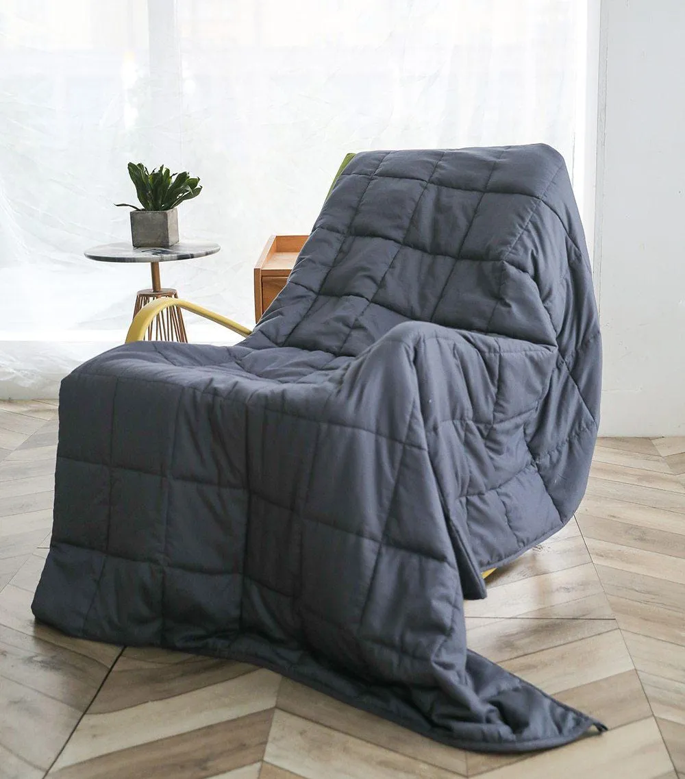 Abripedic Gray Weighted Blanket Breathable Cotton with Removable Velvet Cover Included