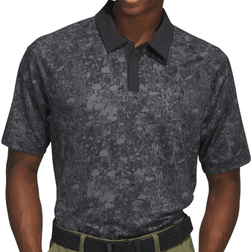 adidas Mesh Print Polo Shirt - Black/Grey Five