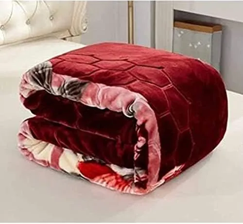 ALCITIC HOME Soft and Plush Feel Double ply Luxurious Blanket Mink for doublebed for mild Winters