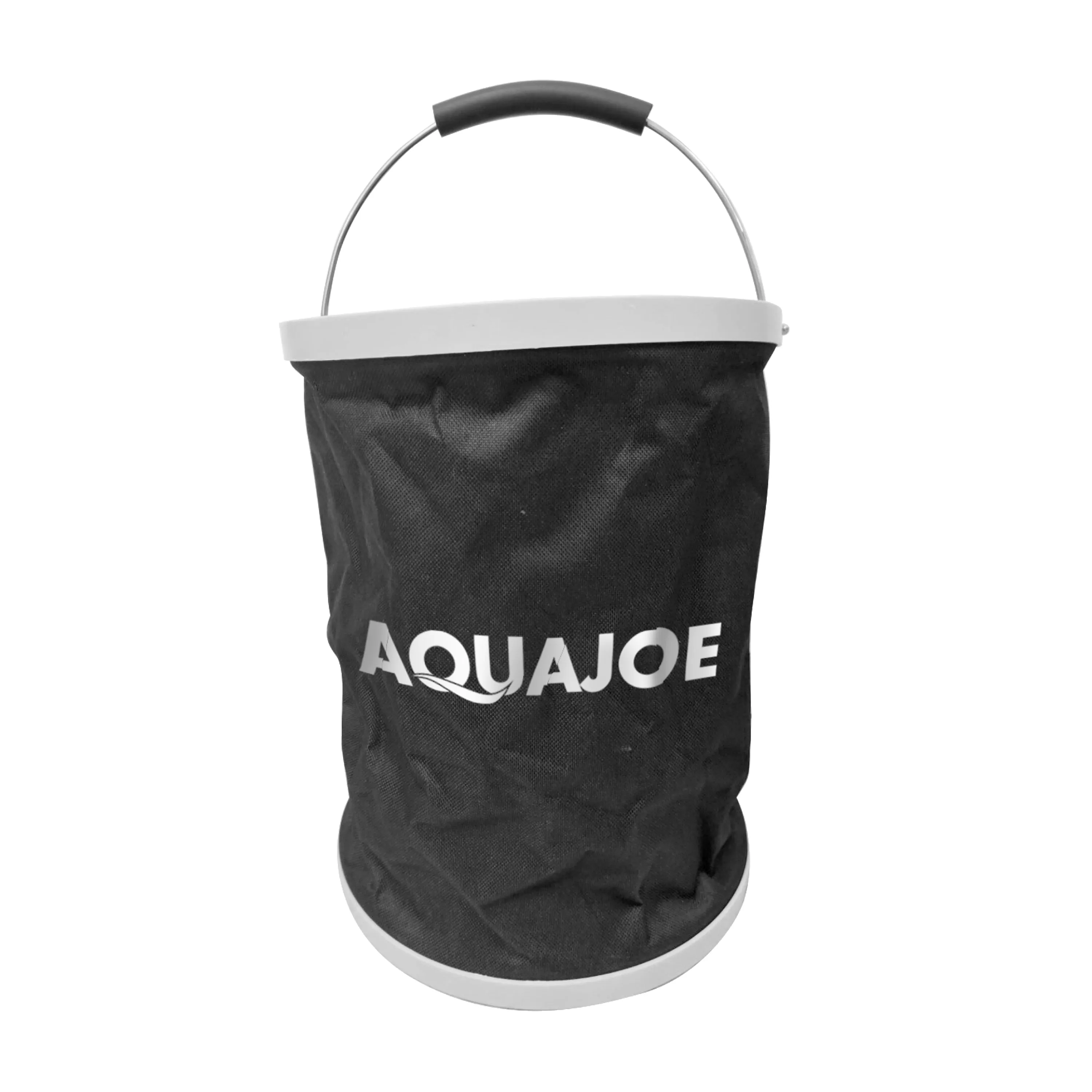 Aqua Joe AJ-FB3-BLK Portable Folding Buckets | Set of 3 | 3.4 Gallon (Black)