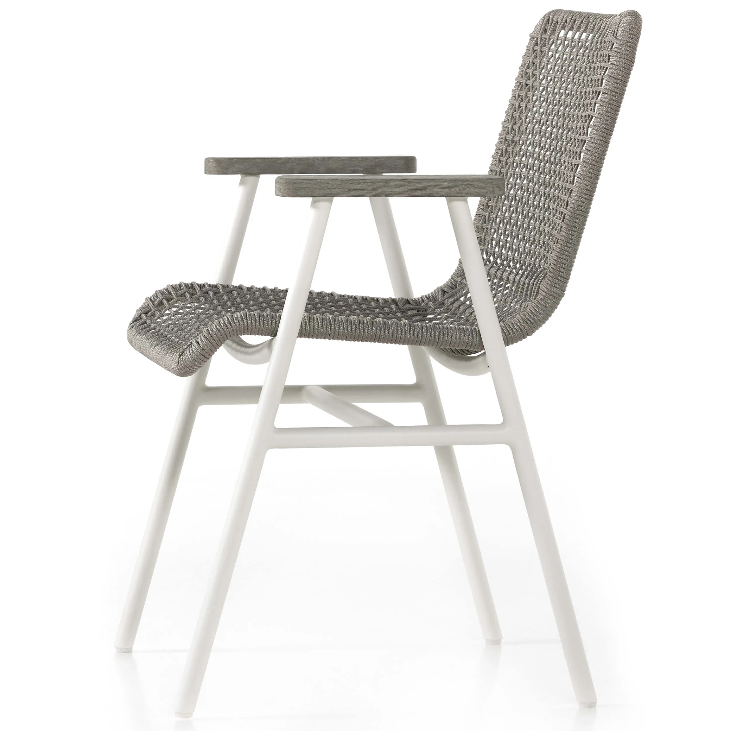 Avera Outdoor Dining Chair, White Aluminum