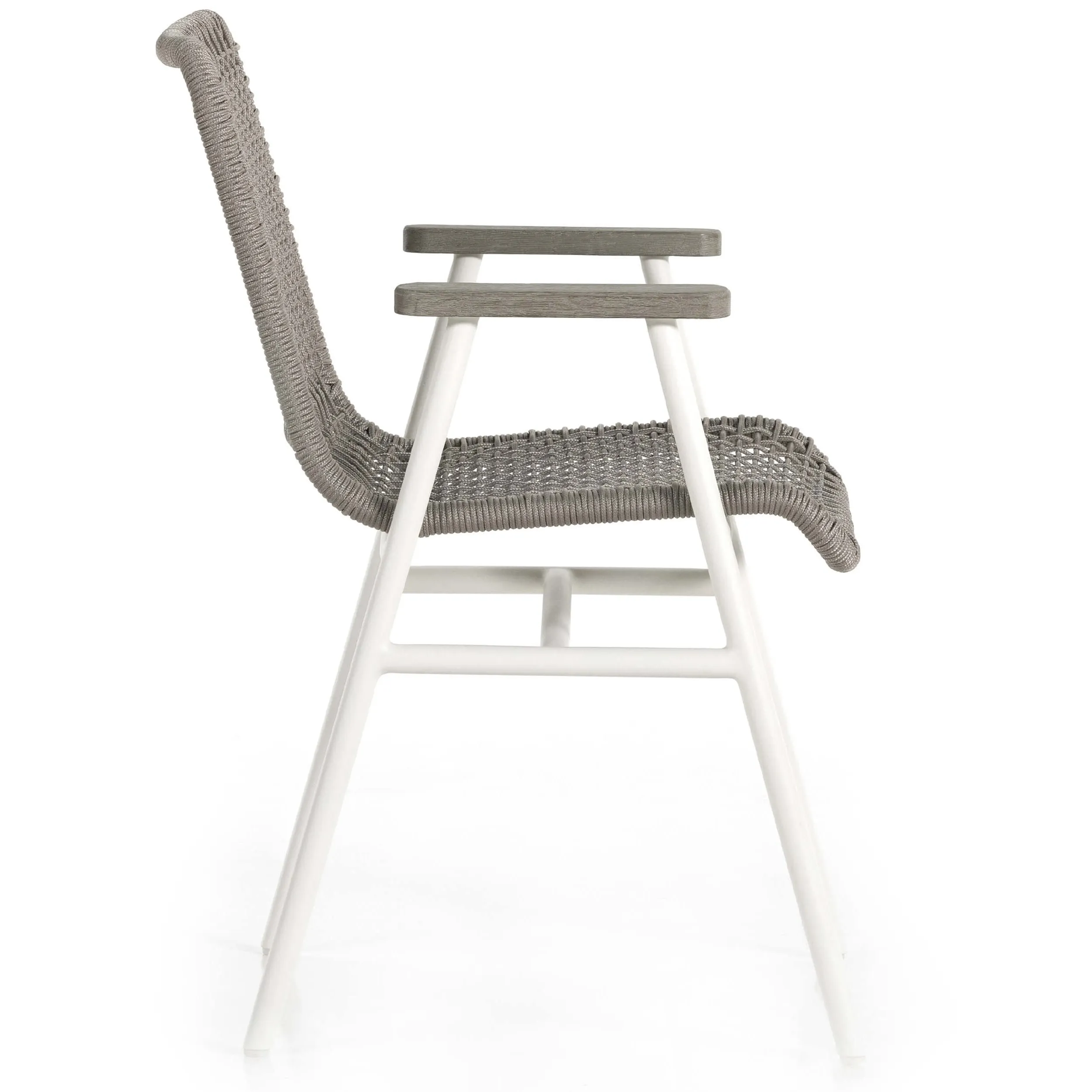 Avera Outdoor Dining Chair, White Aluminum