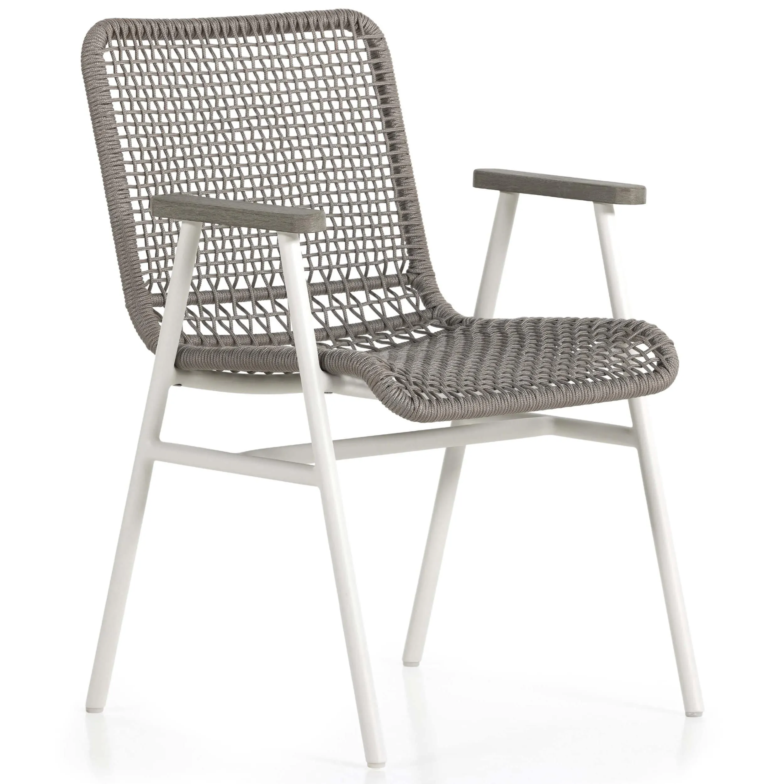 Avera Outdoor Dining Chair, White Aluminum