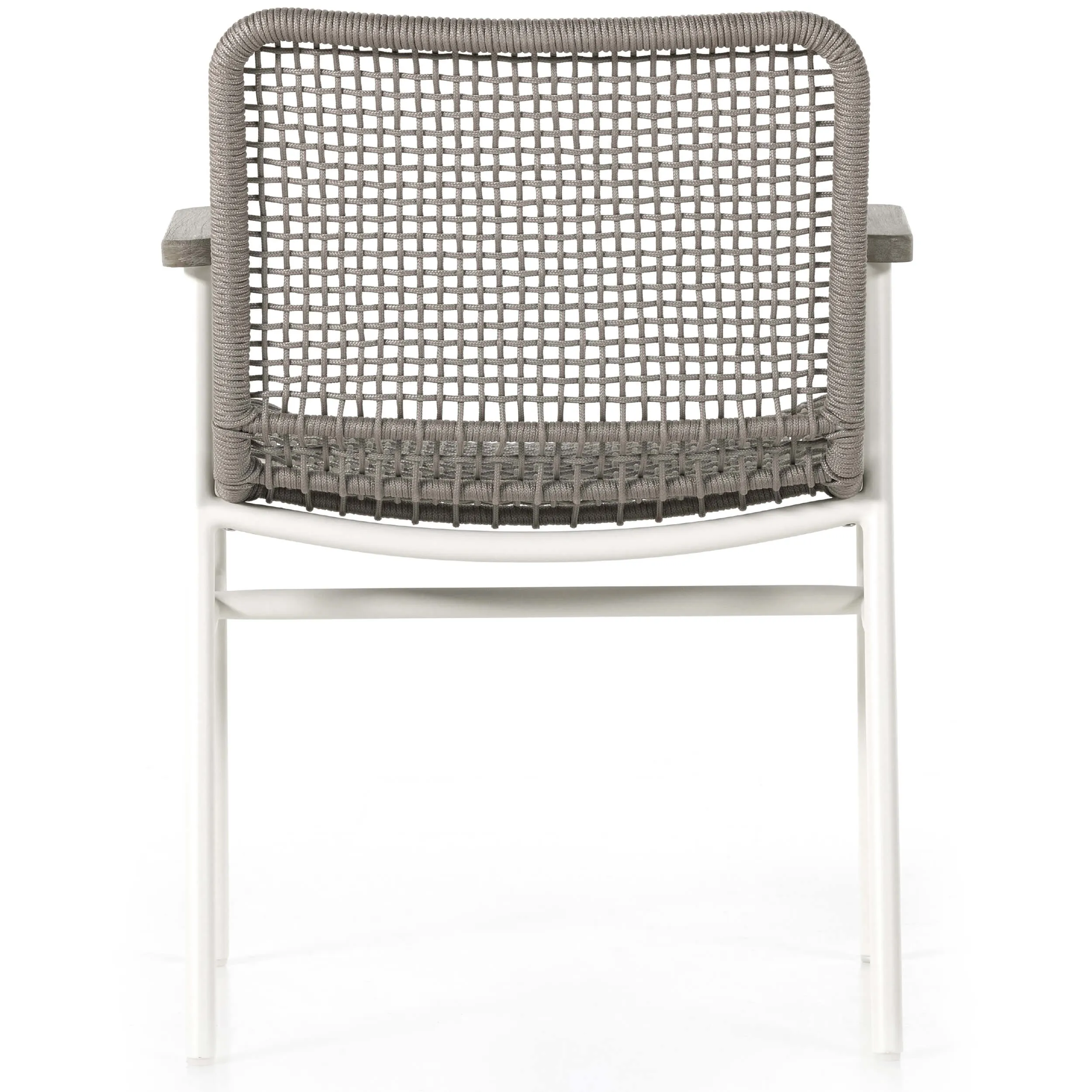 Avera Outdoor Dining Chair, White Aluminum