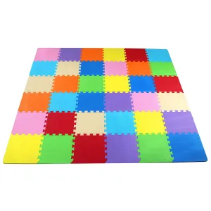 BalanceFrom 9 Color Thick Interlocking Puzzle Foam Exercise Play Mats, 36 Sq Ft