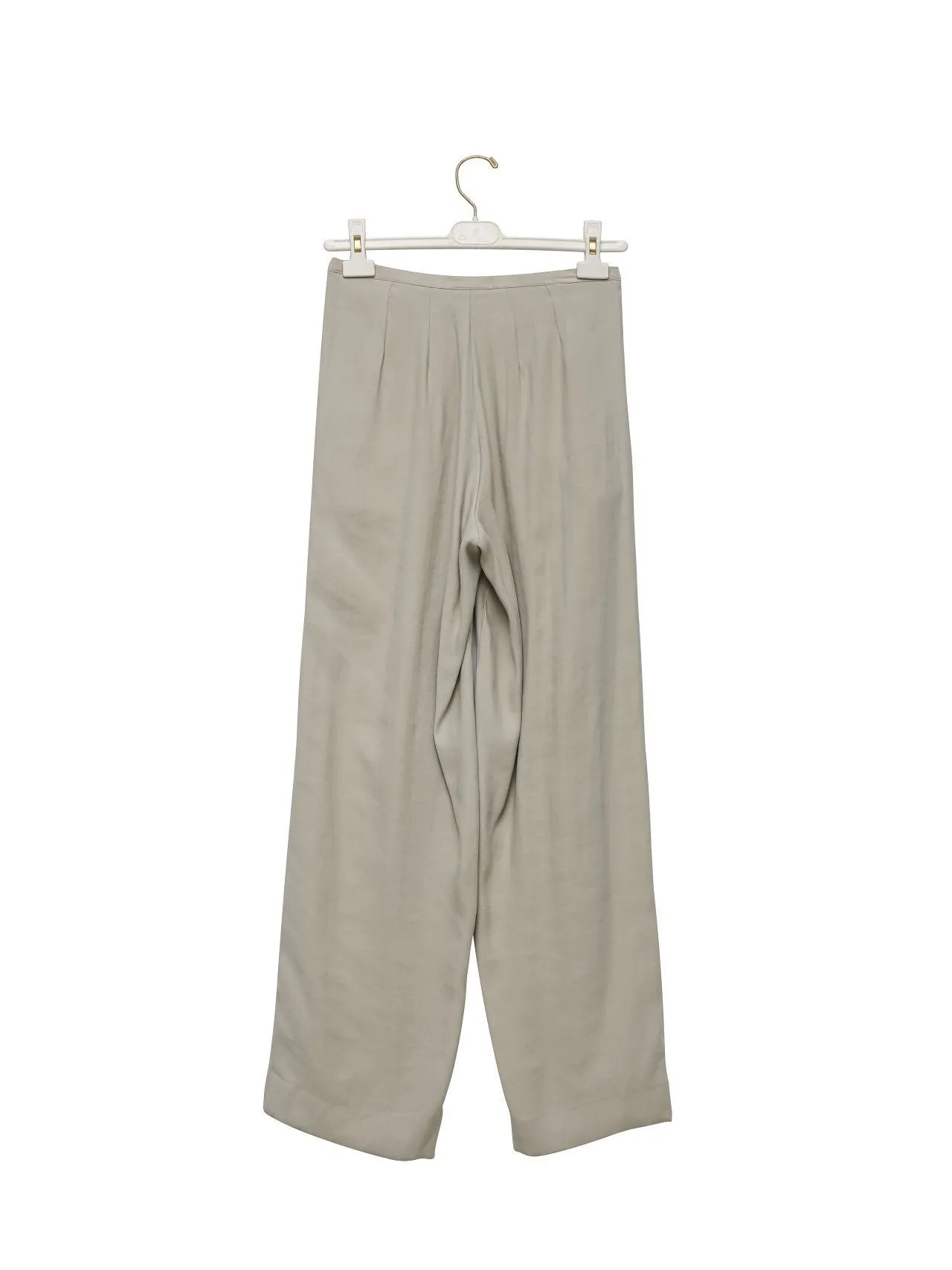 BAMBOO PIN TUCK PLEATED WIDE TROUSERS