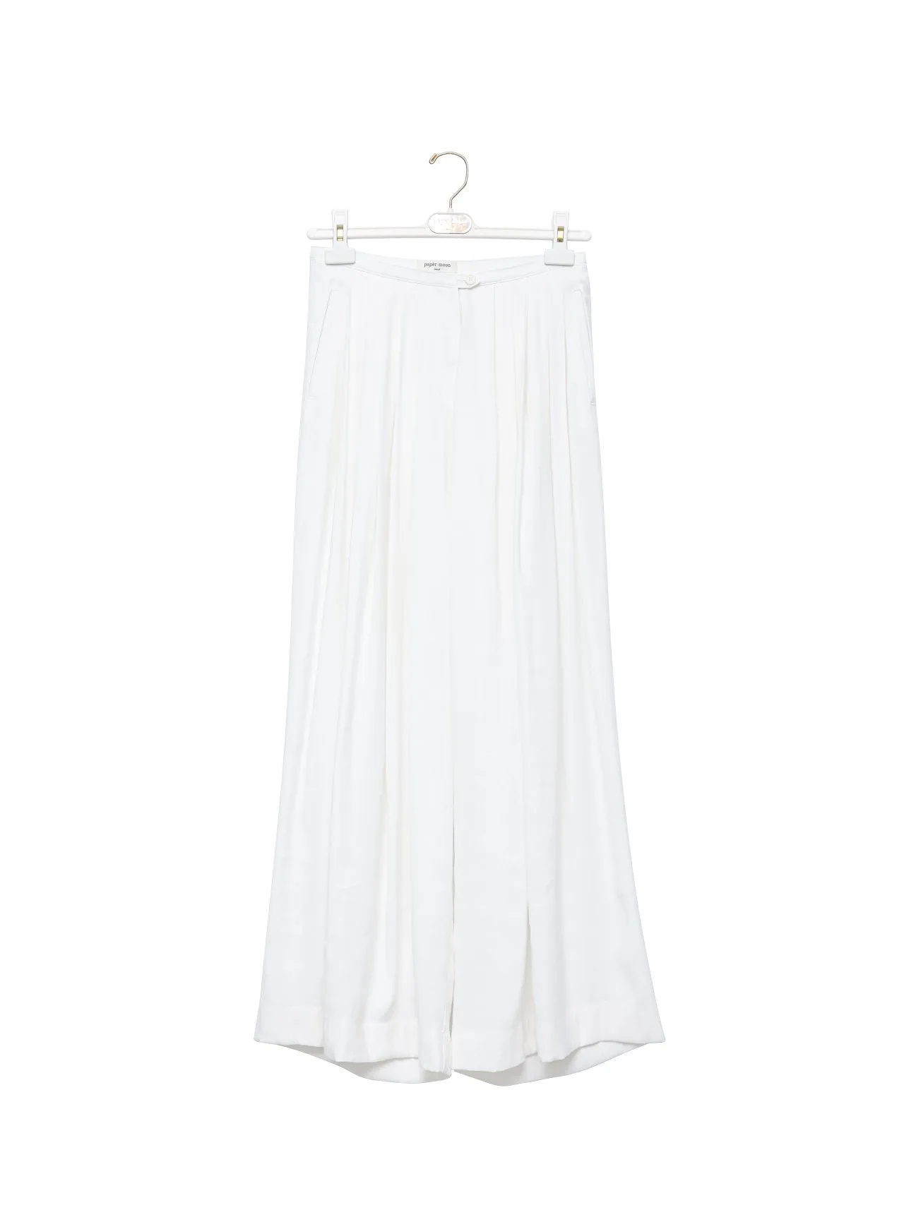 BAMBOO PIN TUCK PLEATED WIDE TROUSERS