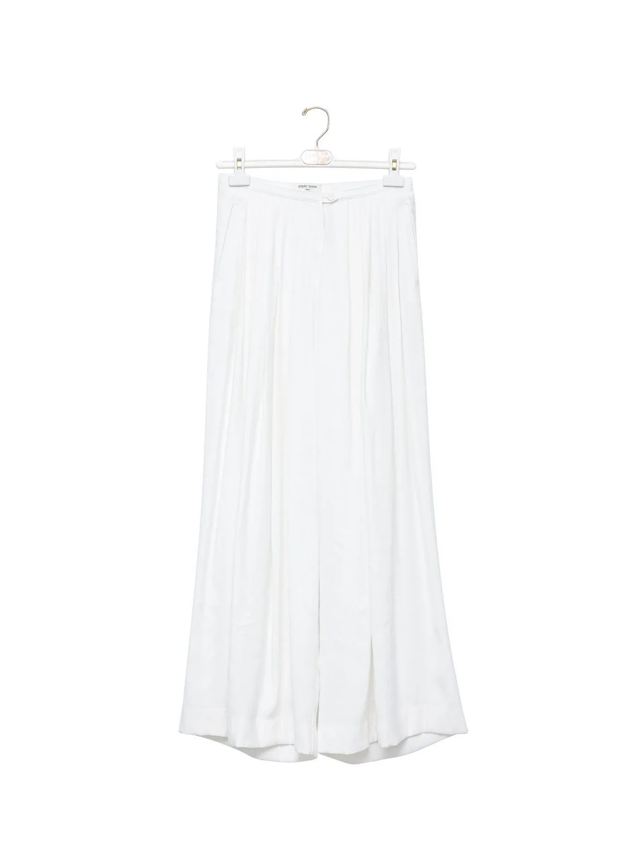 BAMBOO PIN TUCK PLEATED WIDE TROUSERS