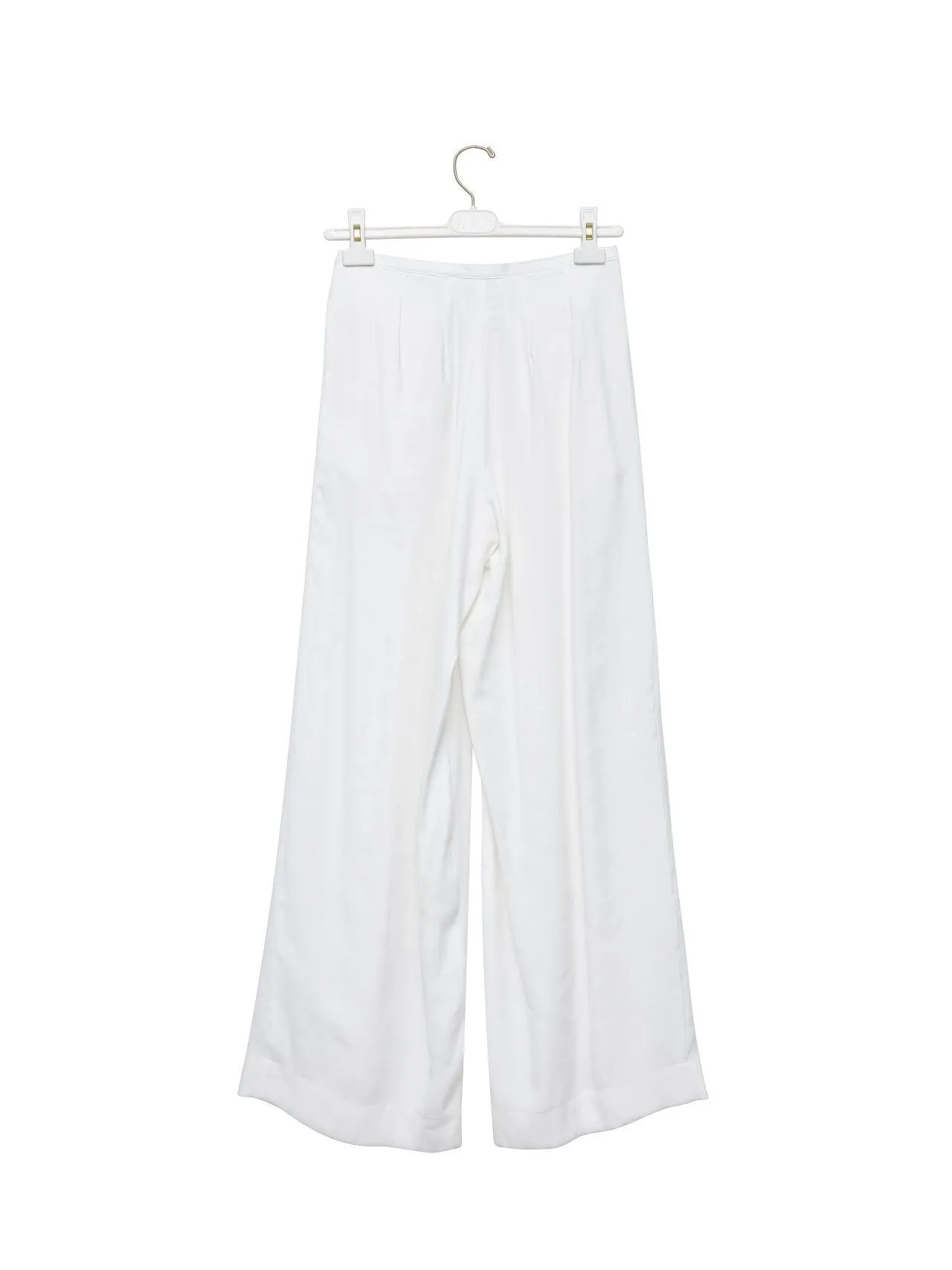 BAMBOO PIN TUCK PLEATED WIDE TROUSERS