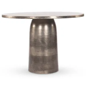 Basil Outdoor Dining Table, Antique Nickel