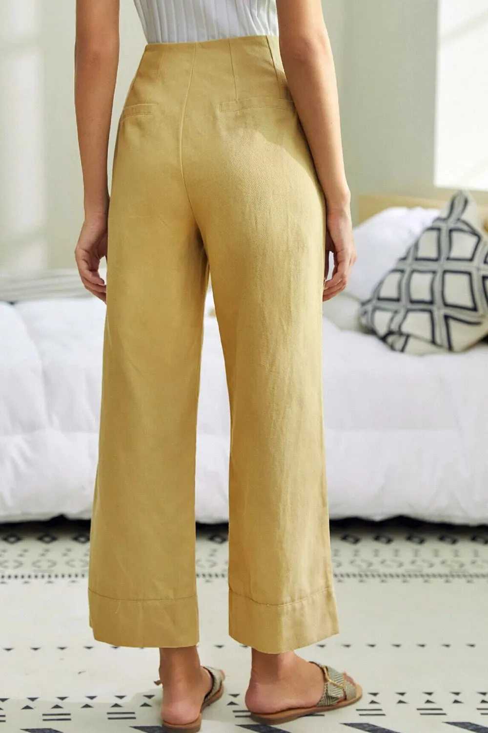 Beige Wide Leg Pant