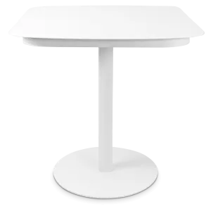 Cafe Collection Square Dining Table in Aluminium and Steel Base in Arctic White