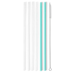 clear   aqua | tall reusable straws