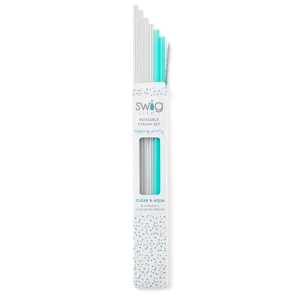 clear   aqua | tall reusable straws