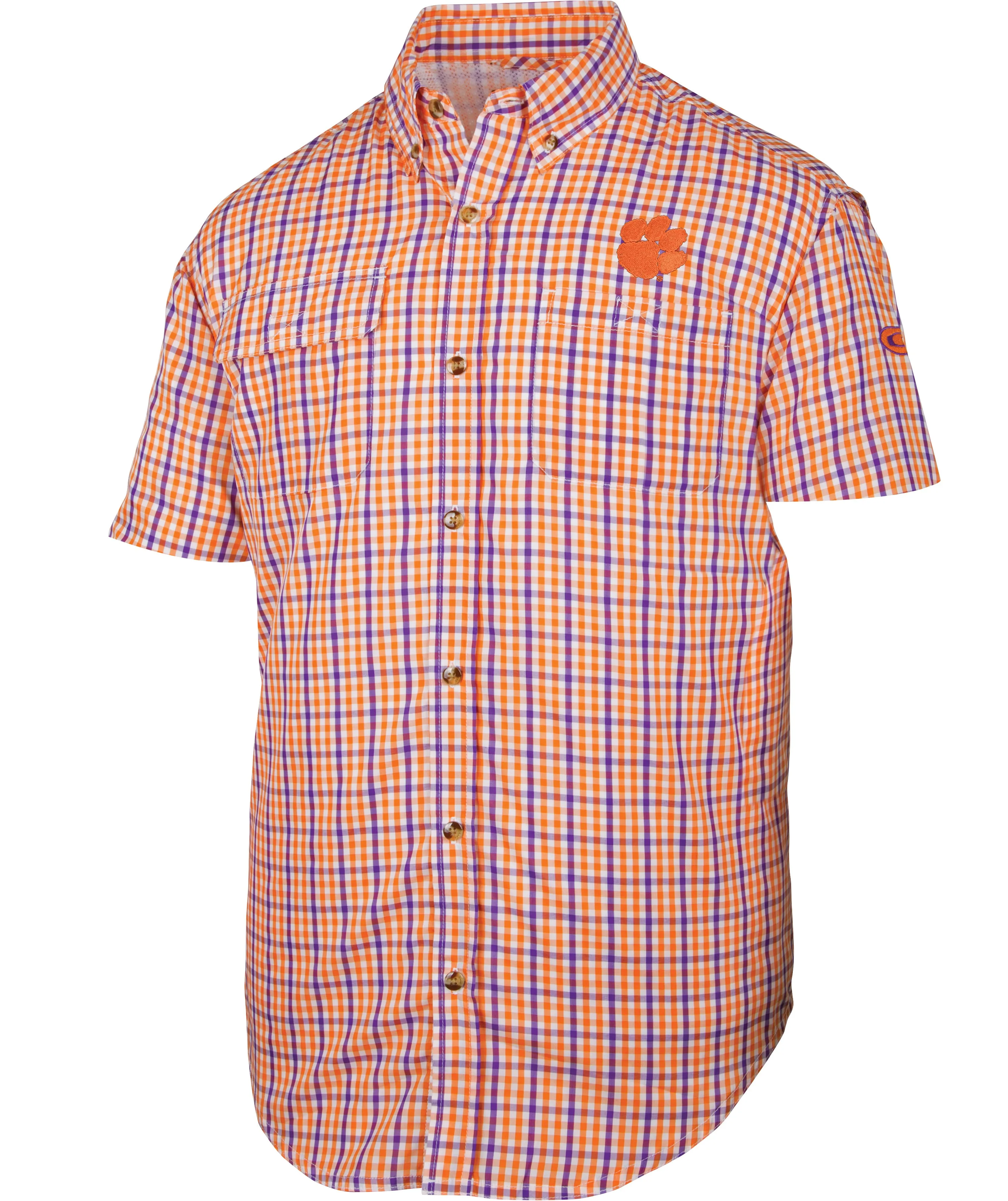 Clemson Gingham Plaid Wingshooter's Shirt S/S