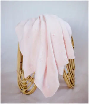 Cotton Knit Blanket - Pink