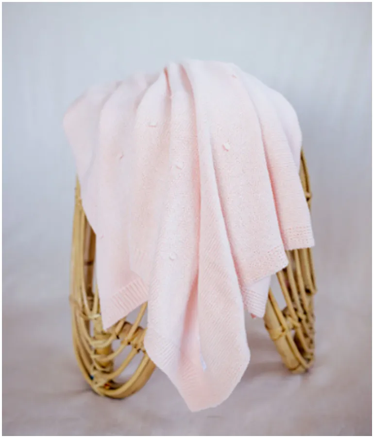 Cotton Knit Blanket - Pink