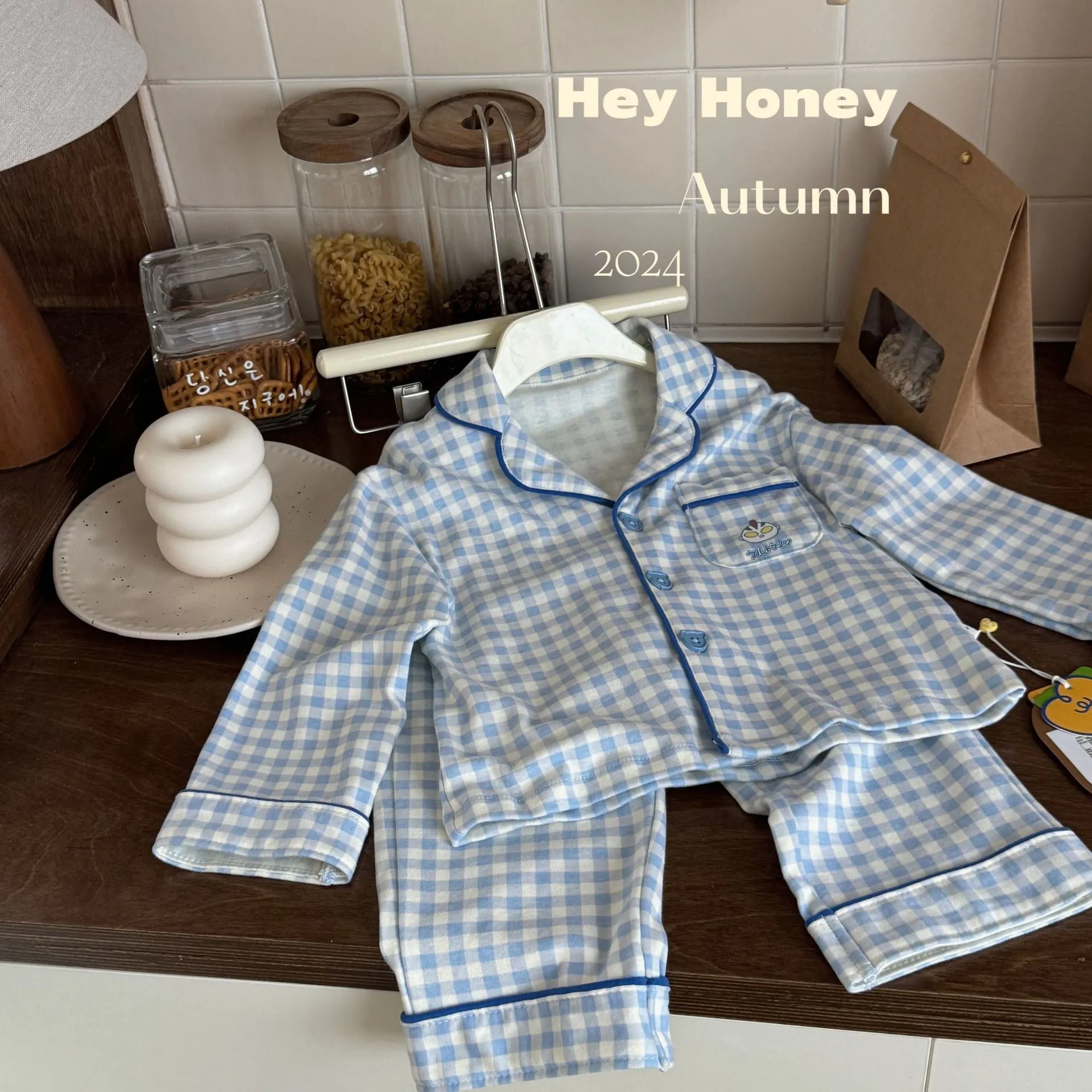 DXJ Family Matching Cotton Lapel Pyjamas Set