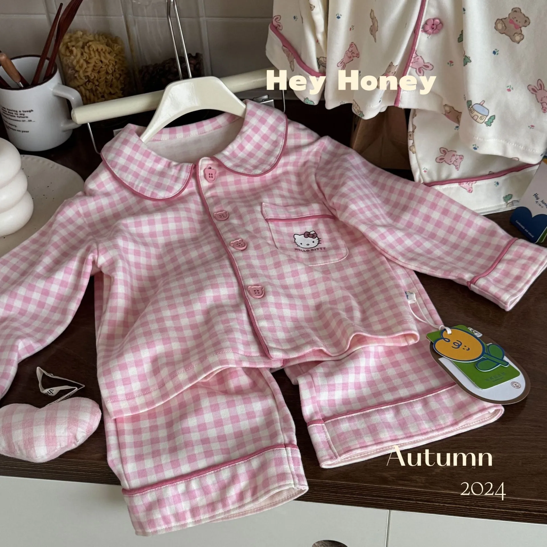 DXJ Family Matching Cotton Lapel Pyjamas Set