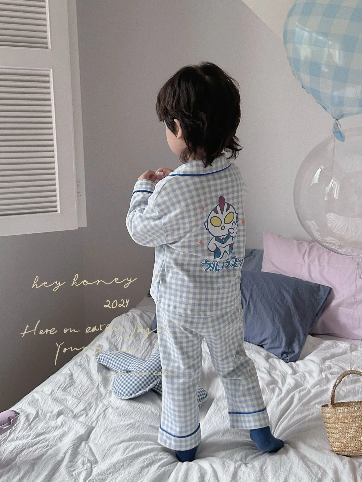 DXJ Family Matching Cotton Lapel Pyjamas Set