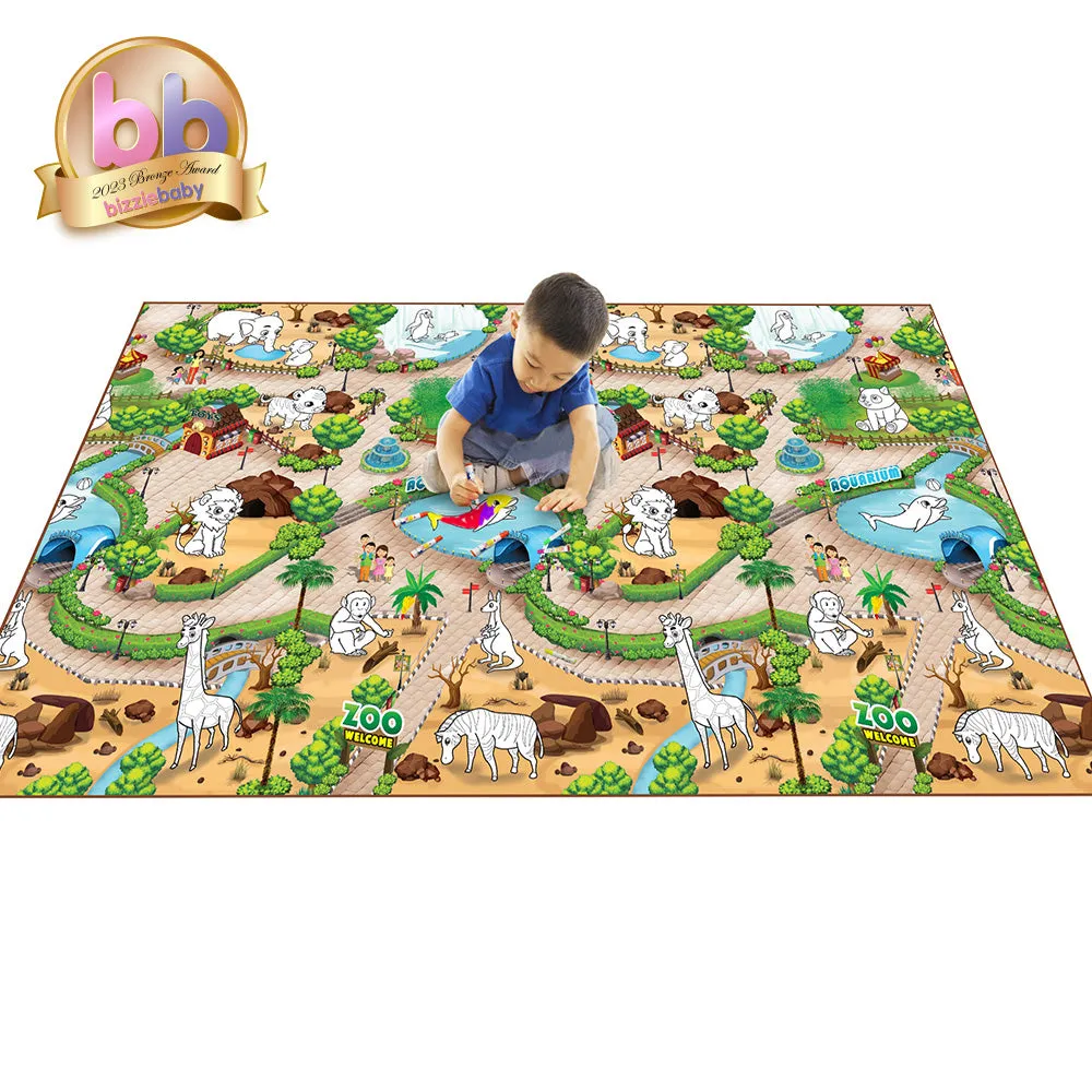 Extra Large Colour and Wipe Zoo Play Mat (200 x 120cm)