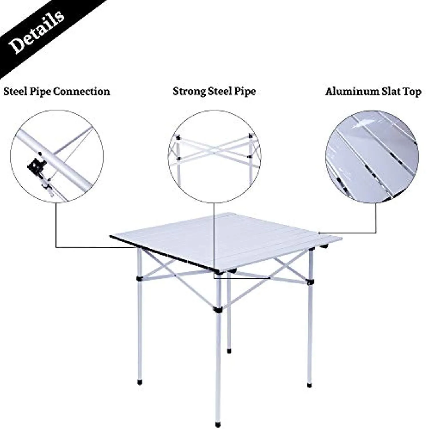 Folding Camp Table Portable Compact Aluminum Outdoor Tables with Carry Bag for Camping