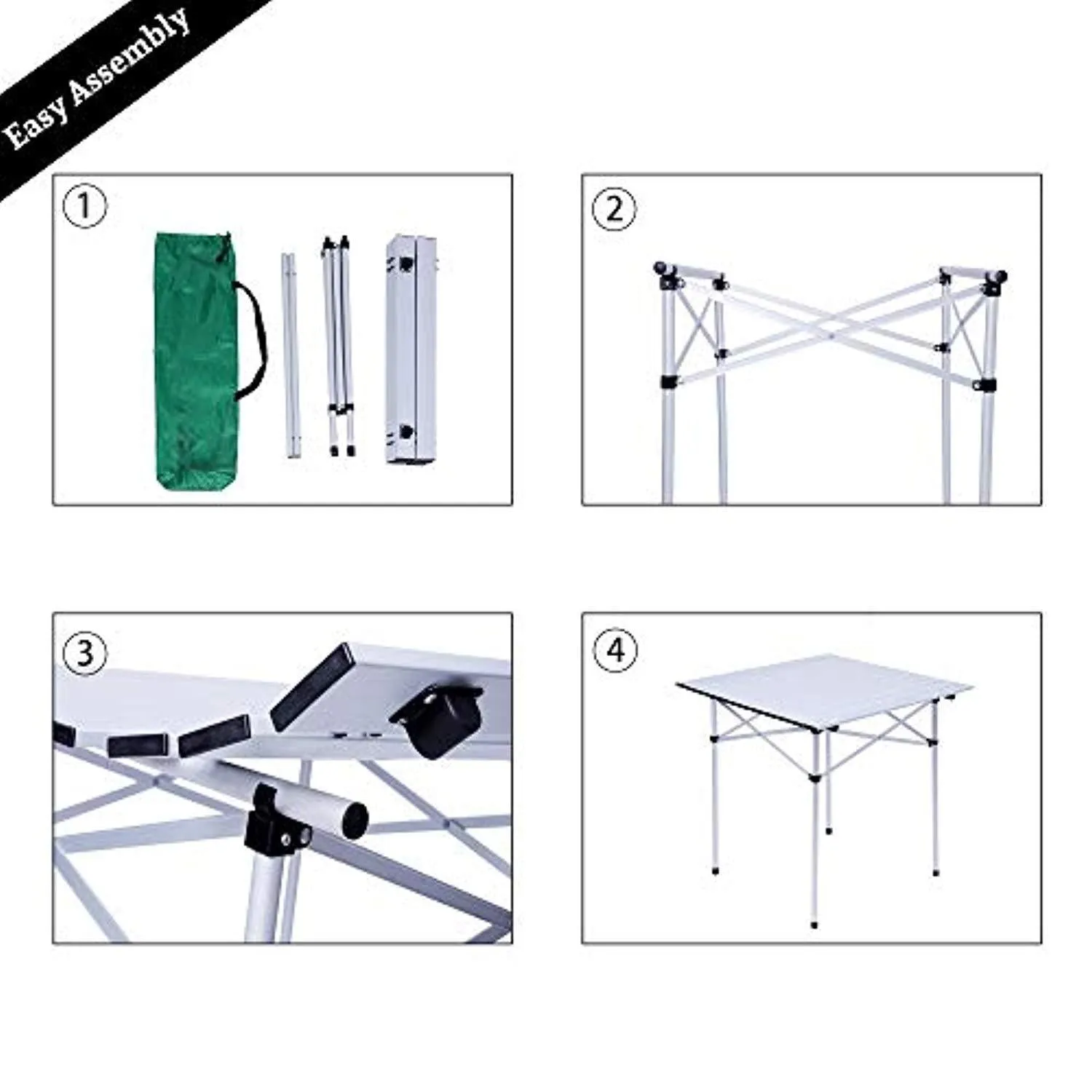 Folding Camp Table Portable Compact Aluminum Outdoor Tables with Carry Bag for Camping