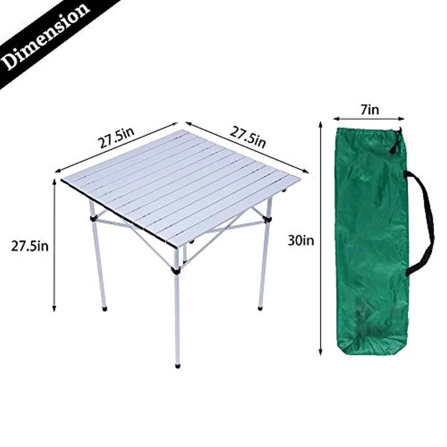 Folding Camp Table Portable Compact Aluminum Outdoor Tables with Carry Bag for Camping