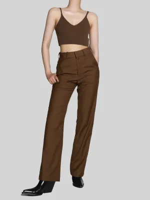 GABARDINE CROPPED TAILORED TROUSERS