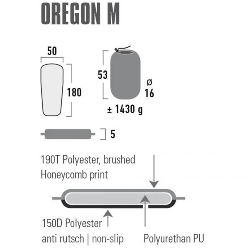 High Peak Oregon Self-Inflating Mat M 180x50x5 - Green