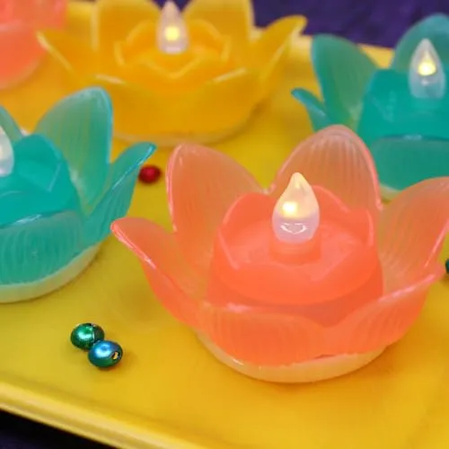 Kabello Sensor Water Floating Diyas Smokeless Flameless Candles for Pool Pond Water Bowl Festival Diwali Navratri Decoration Home Decor Items (Model 2 (Set of 12))