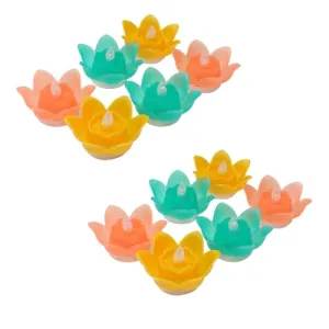 Kabello Sensor Water Floating Diyas Smokeless Flameless Candles for Pool Pond Water Bowl Festival Diwali Navratri Decoration Home Decor Items (Model 2 (Set of 12))