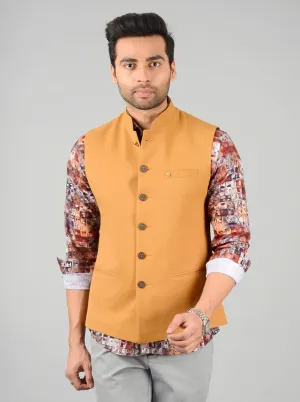 Khaki Bandhgala Jacket | Greenfibre