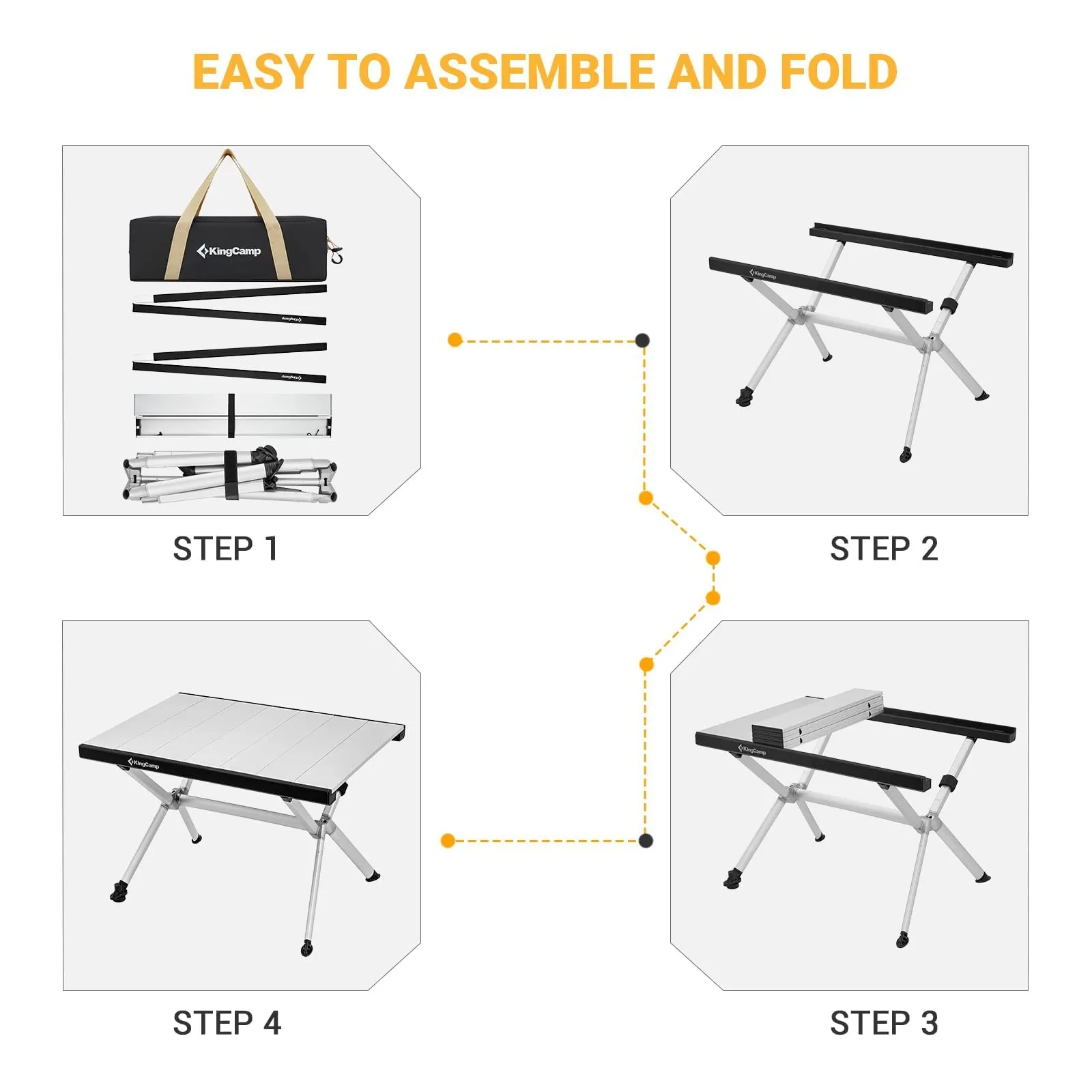 KingCamp Small Camping Aluminum Roll-Up Table