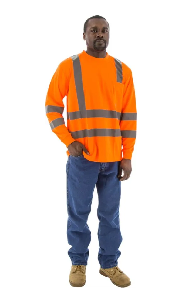 Majestic 75-5356 Hi-Vis Orange Long Sleeve ANSI 3 R