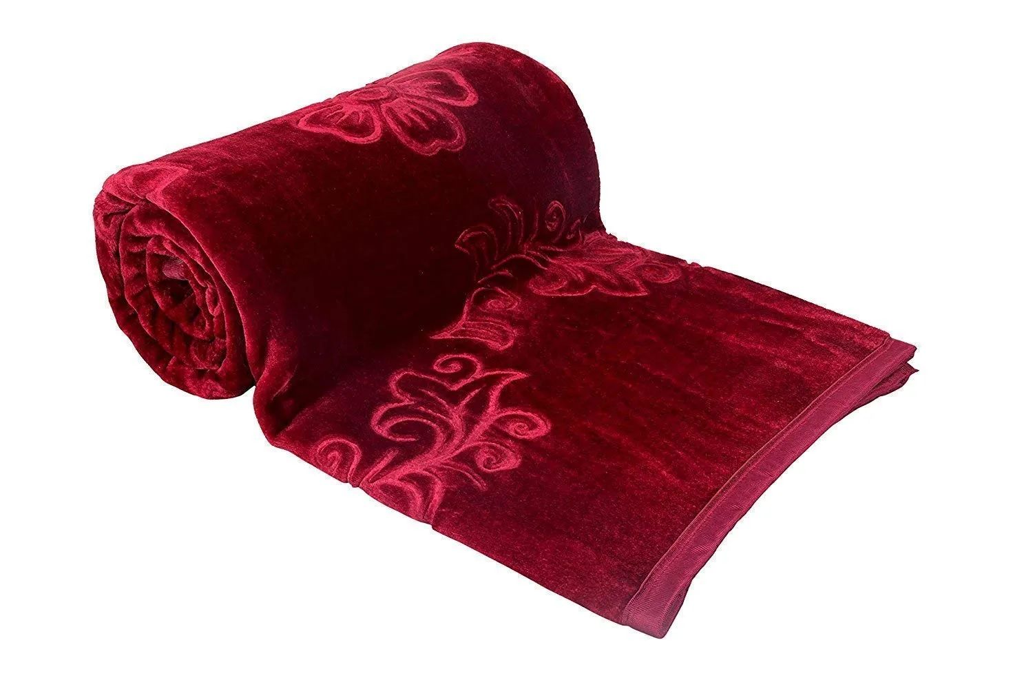 MICROBOOTH Maroon Single Bed Blanket Heavy Winter Mink Soft AC Room Fleece All Weather Warm kamba Made in India (55x85) (Maroon, Single)