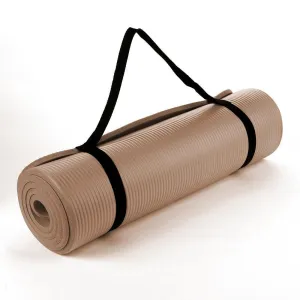 NBR Foam Yoga Mat 15mm Thick - Brown/Toffee