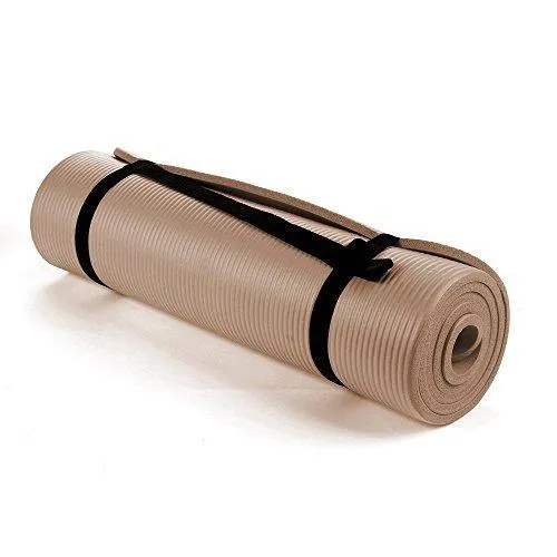 NBR Foam Yoga Mat 15mm Thick - Brown/Toffee