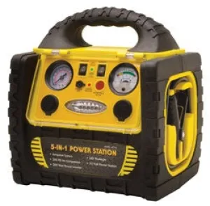 RoadPro12 Volt Rechargeable Emergency Jumpstart System w-Air Compressor & Power Inverter