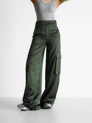 SATIN CARGO TROUSERS