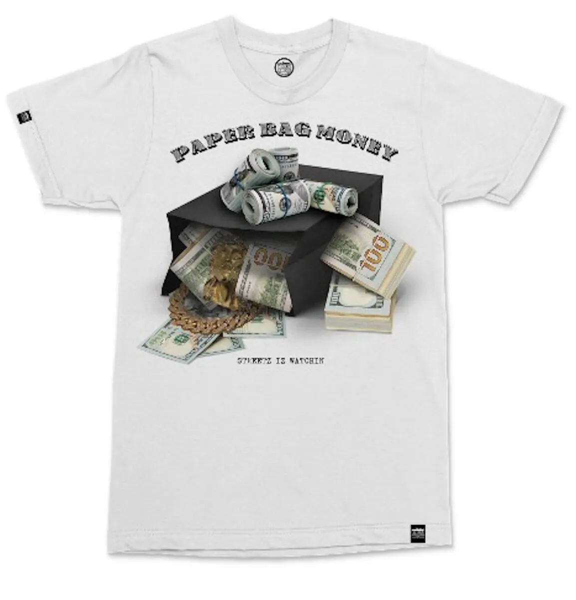 Streetz Iz Watchin Men's Paper Bag Money Fashion T-Shirt