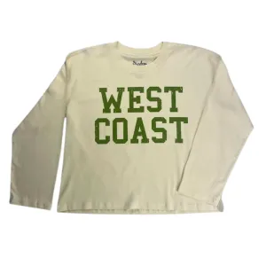 Sun Diego Long Sleeve West Coast Crop Tee  - Buttergreen