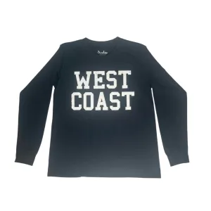 Sun Diego Long Sleeve West Coast Crop Tee - Navywhite