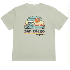 SunDiego Hot Session Box Tee - Vintage Sage