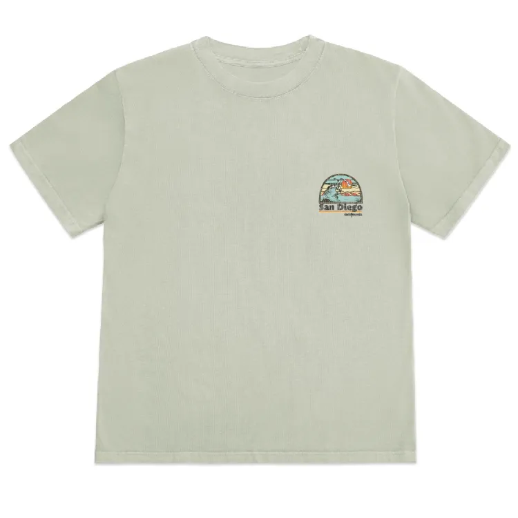 SunDiego Hot Session Box Tee - Vintage Sage