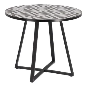 Tella Ceramic Top Dining Table - Black & White