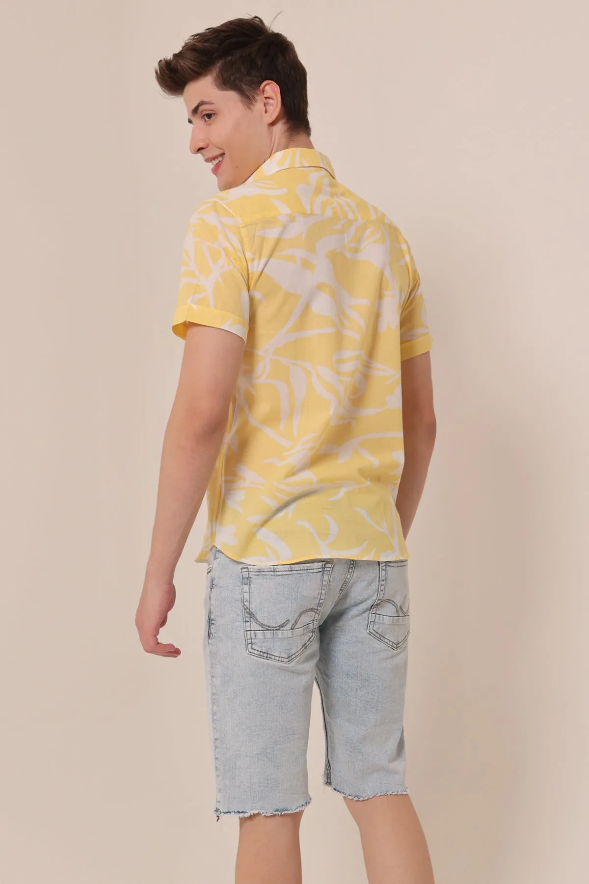 Tuscan Sun  print cotton shirt half sleeves | Style Matters